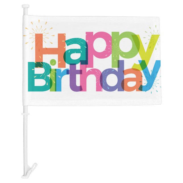 Happy Birthday Car Flag (Front)