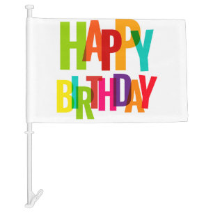 Happy Birthday Car Flag