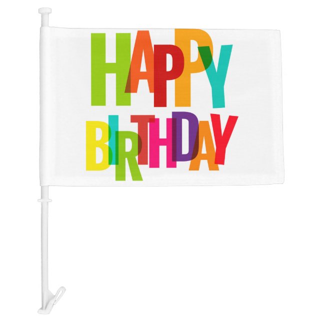 Happy Birthday Car Flag (Front)