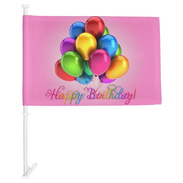 Happy Birthday Car Flag (Front)