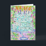 Happy Birthday! Card<br><div class="desc">Fun, feminine birthday wishes. Maybe because I have always liked to bake delicious cakes... I guess, one day, I was probably a little hungry and was thinking about "cake"... so I decided to draw a delicious looking (or at least a pretty looking) cake! Hope you like it too!</div>