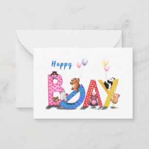Happy Birthday Card Baby Bears Party
