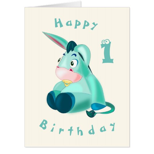 Happy Birthday Card _ Baby Donkey _ Your Age Year