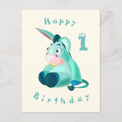 Happy Birthday Card _ Baby Donkey _ Your Age Year