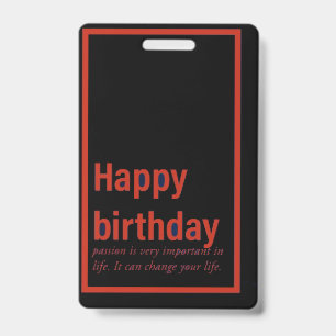 happy birthday card  badge