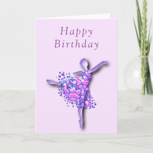 Happy Birthday Card Ballerina Girl Ballet Dancer