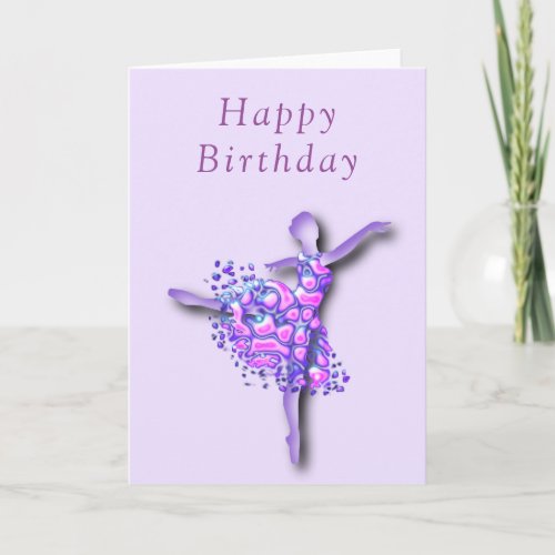 Happy Birthday Card Ballerina Girl Ballet Dancer