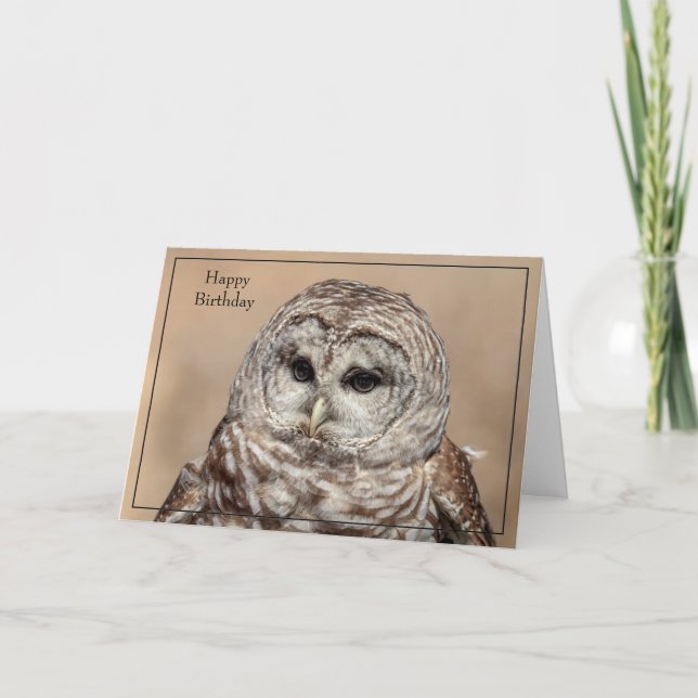 Happy Birthday Card Barred Owl (Front)