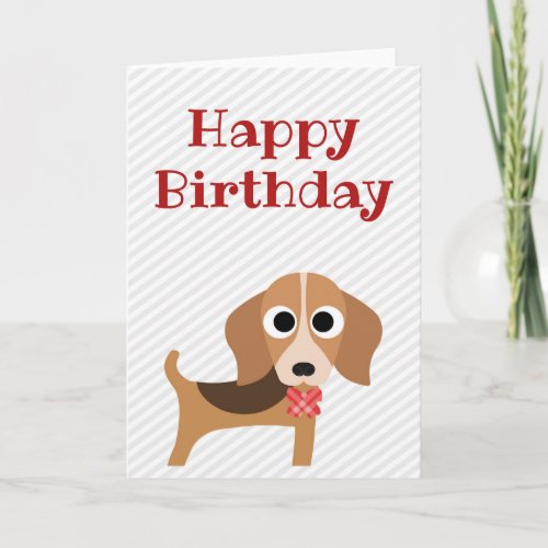 Happy Birthday Card Beagle Dog Blank Inside
