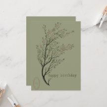 happy birthday card botanical