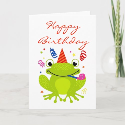 Happy Birthday Card _ Celebrating Frog
