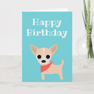 Happy Birthday Card Chihuahua Dog Blank Inside