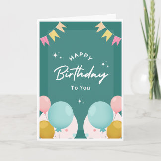 Happy Birthday Card — Cute Balloon Birthday Card