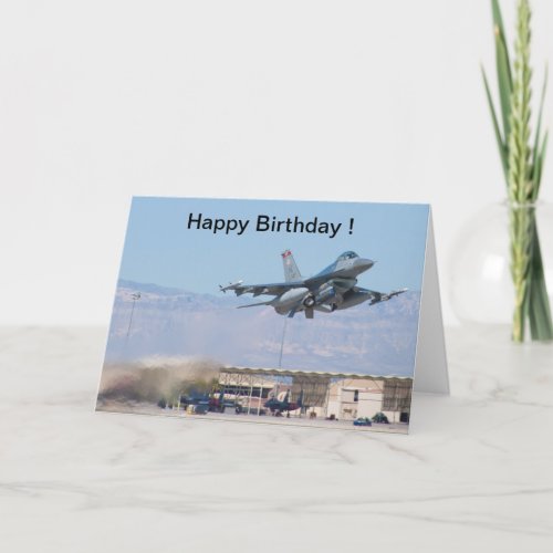 Happy Birthday card F_16 Taking Off