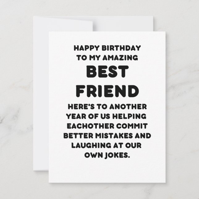Happy Birthday Card for Best Friend (Front)