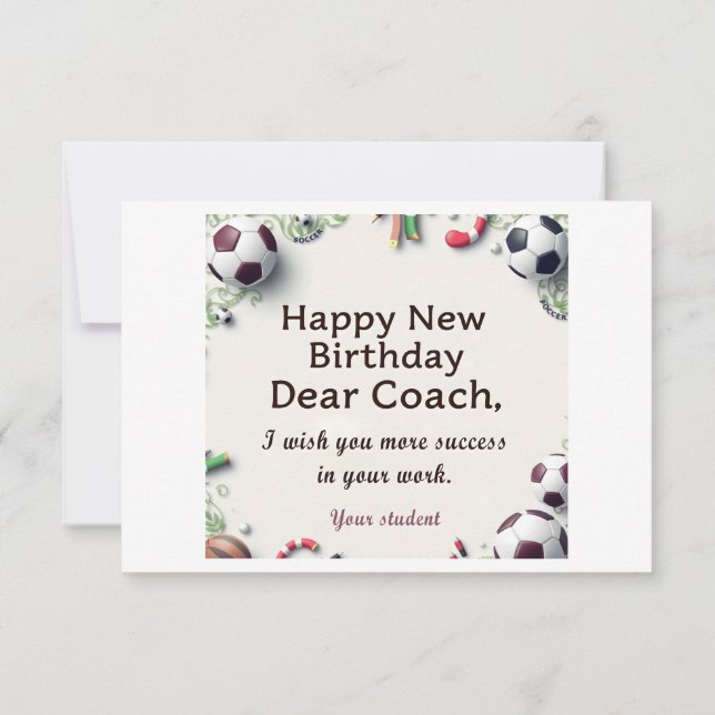 Happy Birthday Card For Coach (Back)