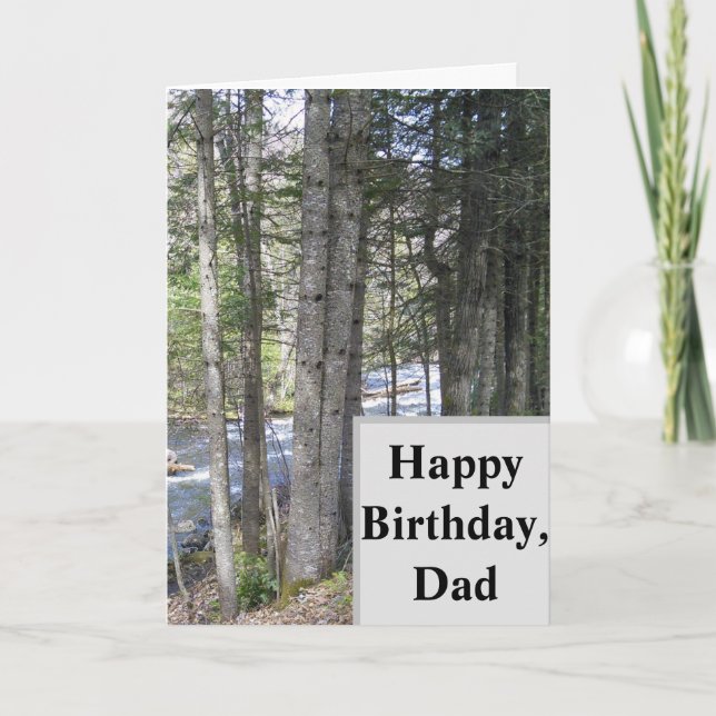 Happy Birthday Card for Dad. forest with stream (Front)