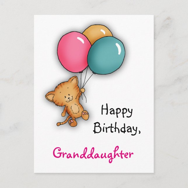 Happy Birthday Card for Granddaughter (Front)