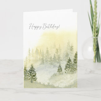 Happy Birthday Card For Him, Misty Mountains