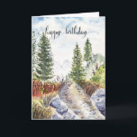 Happy Birthday Card For Him, Watercolor Mountains<br><div class="desc">Happy Birthday Card For Him,  Watercolor Mountains.</div>