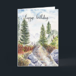 Happy Birthday Card For Him, Watercolor Mountains<br><div class="desc">Happy Birthday Card For Him,  Watercolor Mountains.</div>