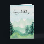 Happy Birthday Card For Him, Watercolor Mountains<br><div class="desc">Happy Birthday Card For Him,  Watercolor Mountains.</div>