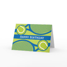 Happy birthday card for tennis player or coach