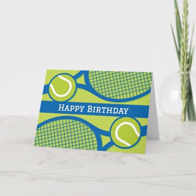 Happy birthday card for tennis player or coach (Front)