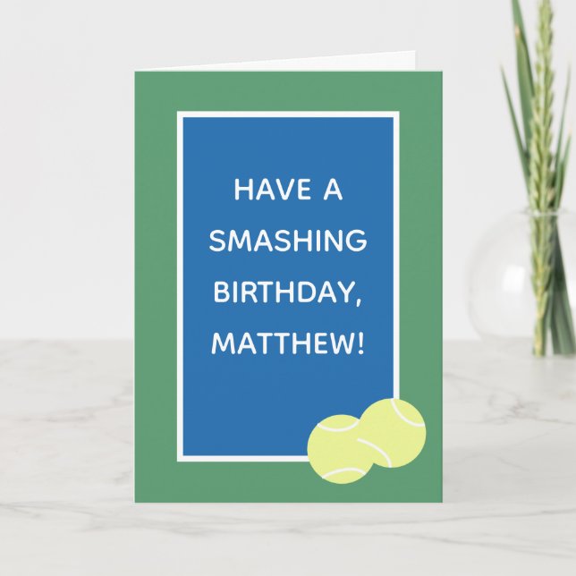Happy Birthday Card for Tennis Players and Coaches (Front)