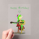 Happy Birthday Card Frog Playing Guitar Funny Acrylic Invitations<br><div class="desc">Funny Birthday Cards with Frog Playing Guitar - MIGNED Painting Design - Customizable - or Add Your Text / Name with Customization tool !</div>
