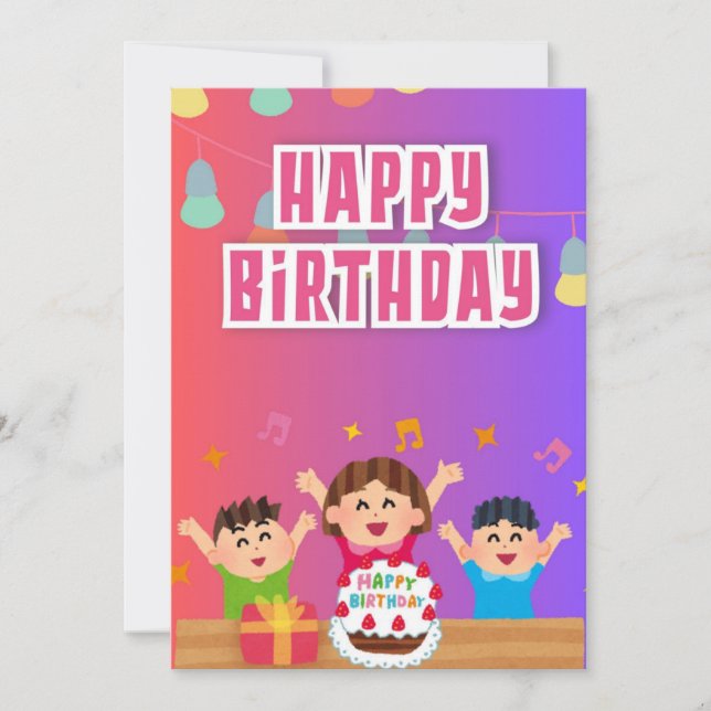 Happy Birthday Card (Fun Family Theme) (Front)