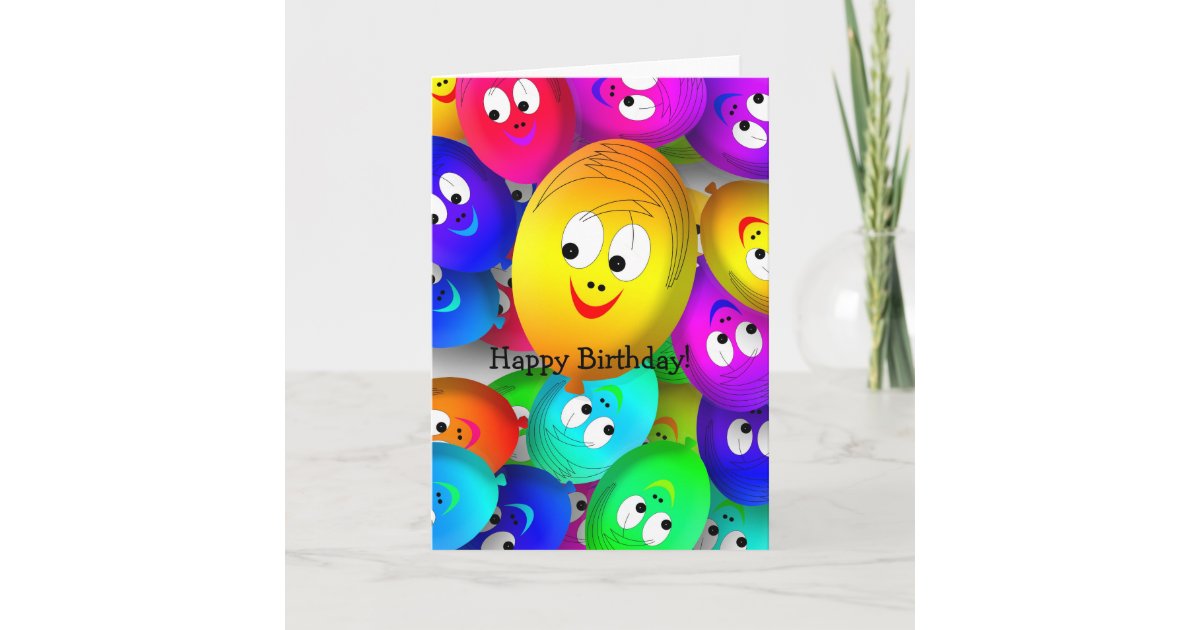Happy Birthday Card Funny Faces Card Zazzle
