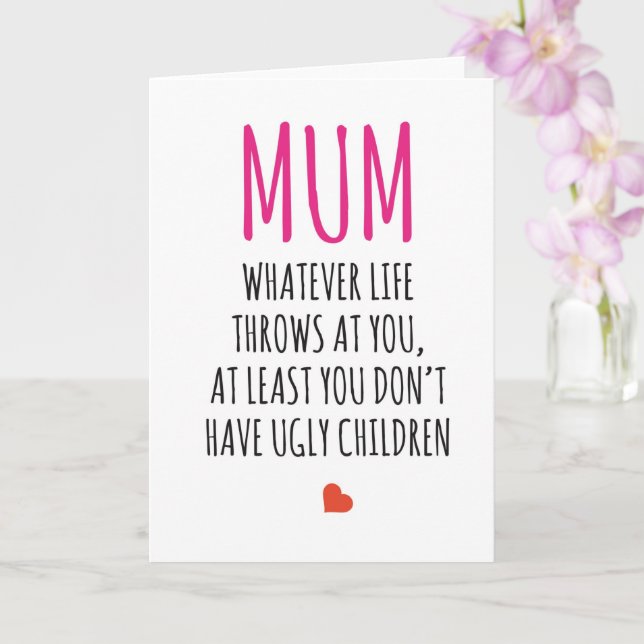 Happy Birthday Card Funny Joke Mom mothers day (Orchid)