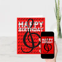 Happy Birthday Card G Clef Gift Box