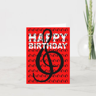 Happy Birthday Card G Clef Gift Box