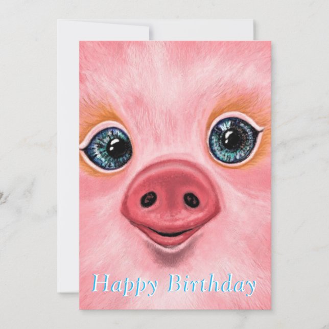 Happy Birthday Card - Happy Baby Piglet (Front)