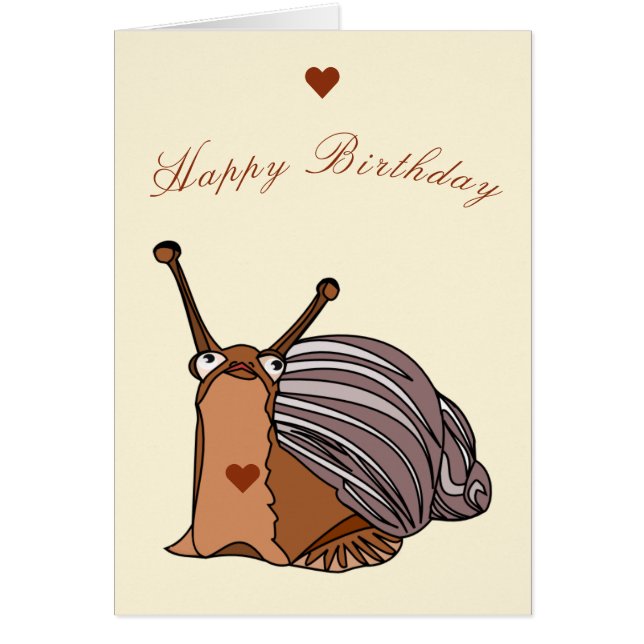 Happy Birthday Card Happy Little Snail (Front)