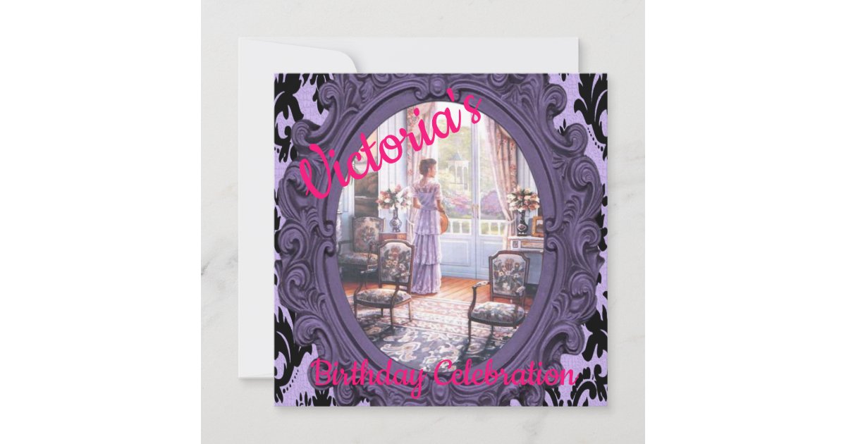Happy Birthday Card Invitation Victoria Zazzle