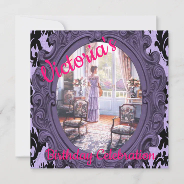 Happy Birthday Card Invitation Victoria Zazzle