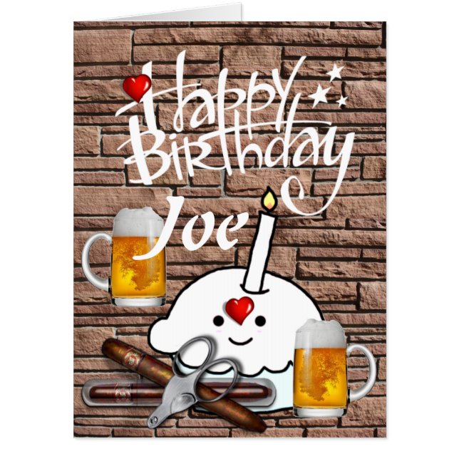 Happy Birthday Card, Large Birthday Card Beer (Front)
