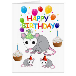 Happy Birthday Card, Large Birthday Card Possum
