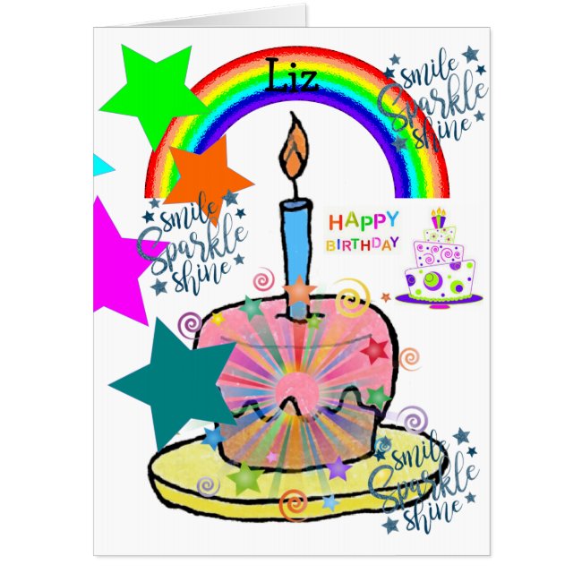 Happy Birthday Card, Large Birthday Card Rainbow