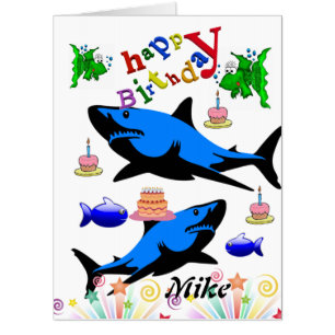 Happy Birthday Card, Large Birthday Card Shark