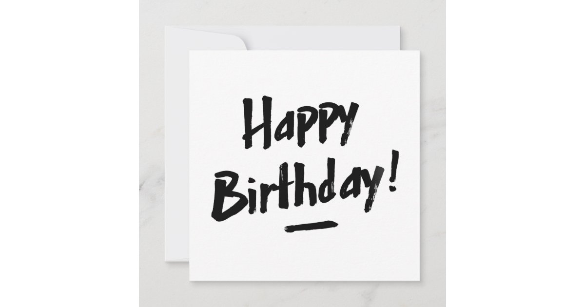 happy birthday card black and white