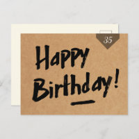 Happy Birthday card - Men - rustic kraft paper