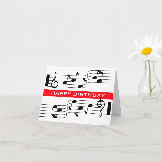 OITOMA【GOODS+Music Card】 Happy Birthday Card Music Note Score