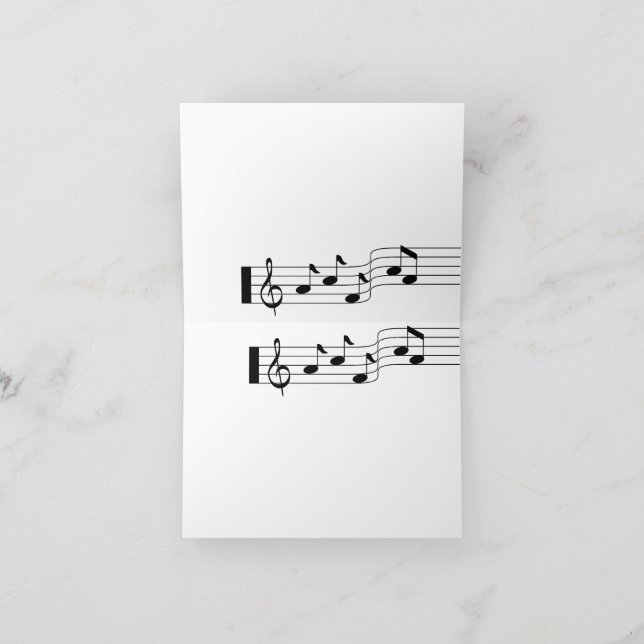 Happy Birthday Card Music Note Score White | Zazzle