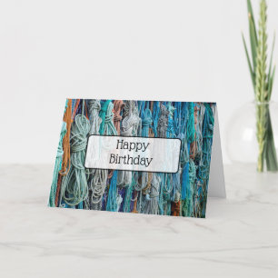 Happy Birthday Card Nautical Ropes Themed