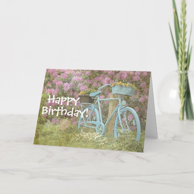 Happy Birthday Card Old Bicycle (Front)
