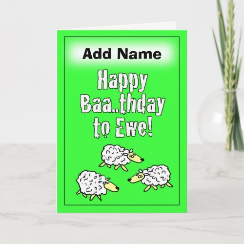 Happy Birthday Card _ Personalise Front  Inside